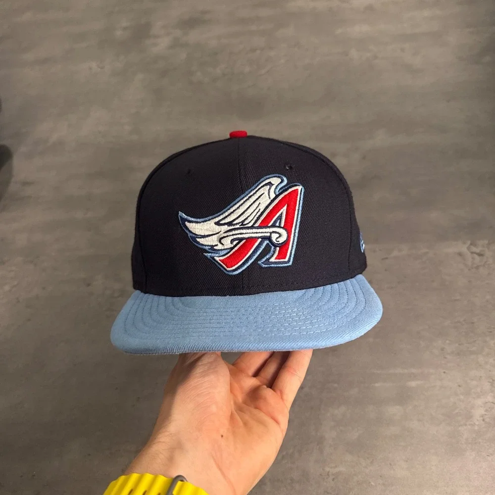 New Era Anaheim Angels‎ Hat 7 5/8 Navy Blue Cooperstown 59FIFTY Fitted Cap